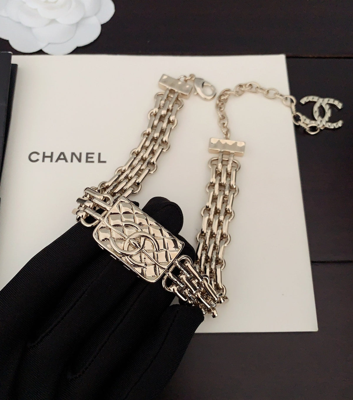 18K Chanel Gold Chain Necklace