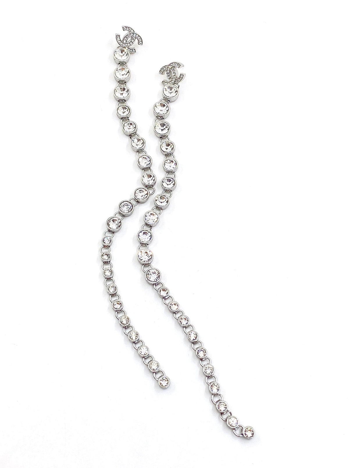 18K Chanel Long Crystals Earrings