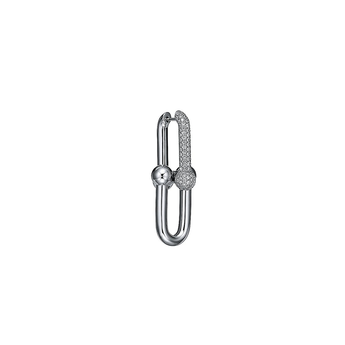 18K Tiffany HardWear Large Link Diamonds Earrings