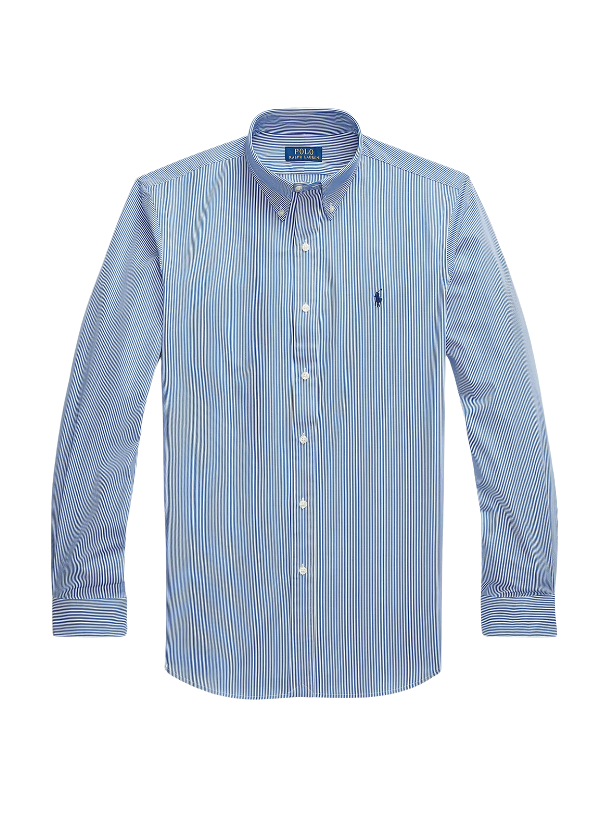 RALPH LAUREN Custom Fit Stretch Poplin Shirt Blue/White Hairline