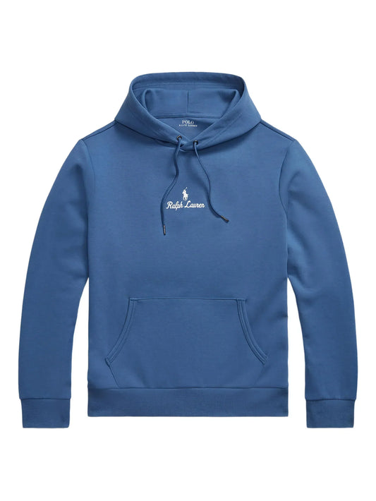 RALPH LAUREN Logo Double-Knit Hoodie Blue