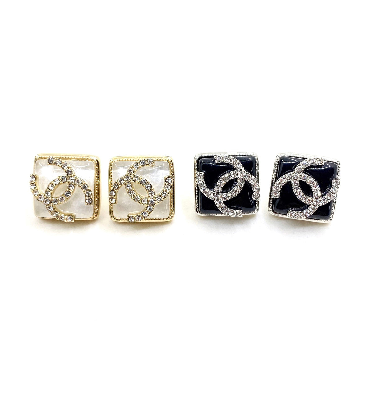 18K  Chanel Square Earrings